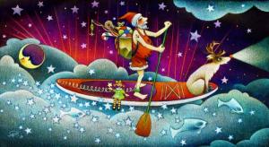 Paddle Board Santa